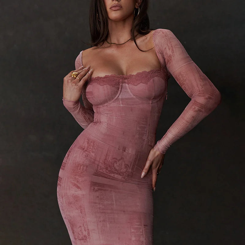Lara | Eleganta rosa klänning för kvinnor
