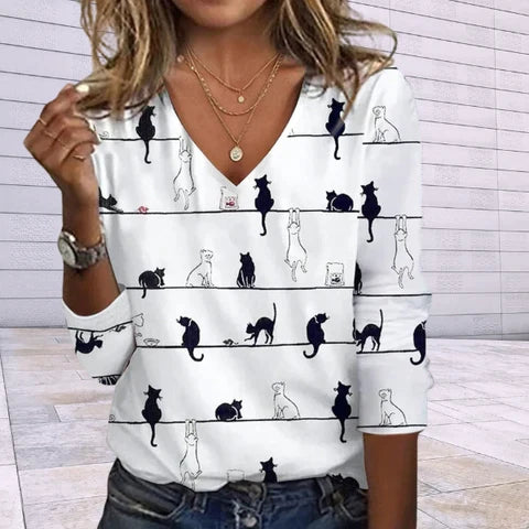 Oda | Kreativ tröja med kattmönster