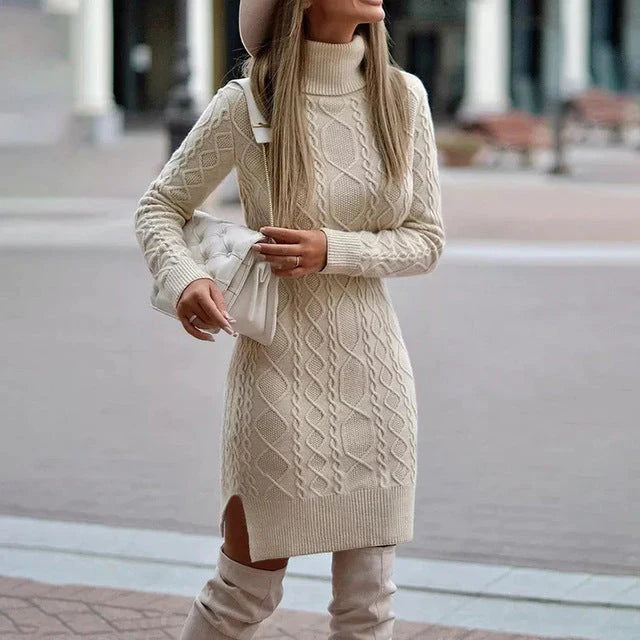 Aline | Elegant stickad höst-vinterklänning