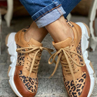 Lenora | Leopard Sneakers med tjocka sulor