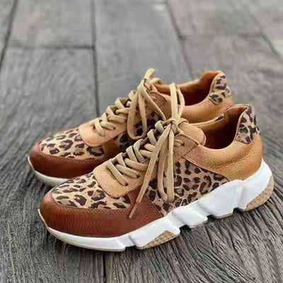 Lenora | Leopard Sneakers med tjocka sulor